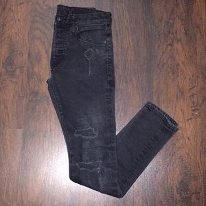 H&M black skinny fit ripped jeans